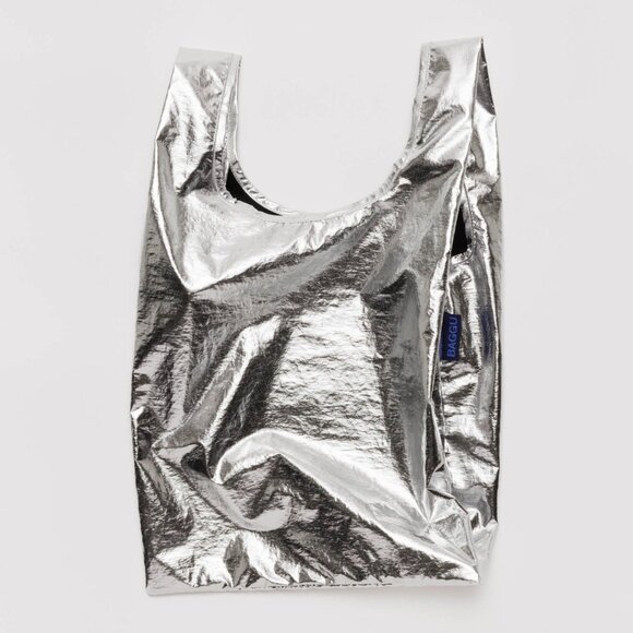 BAGGU Handbags - NWT Baby Baggu - Metallic Silver